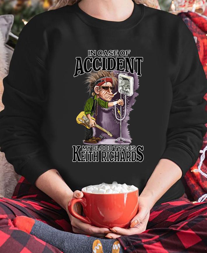 The Rolling Stones in case of accident my blood type is Keith Richards t-shirt 3