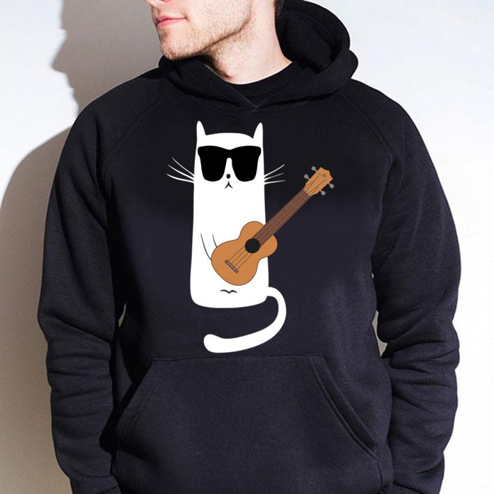 Cat Wearing Sunglasses Playing Ukulele. t-shirt hoodie