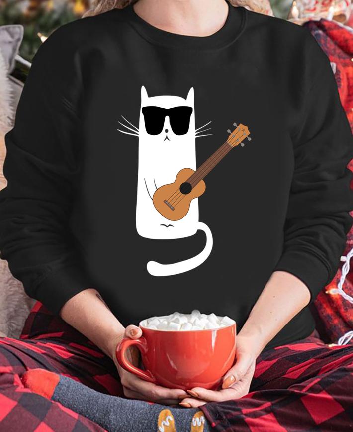 Cat Wearing Sunglasses Playing Ukulele. t-shirt sweatshirt