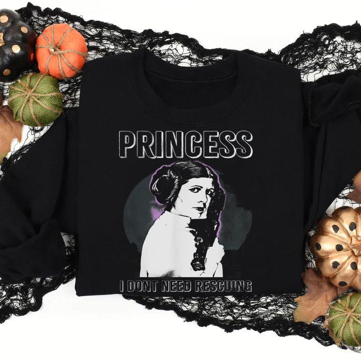 Star Wars Princess Leia I Don't Need Rescuing t-shirt