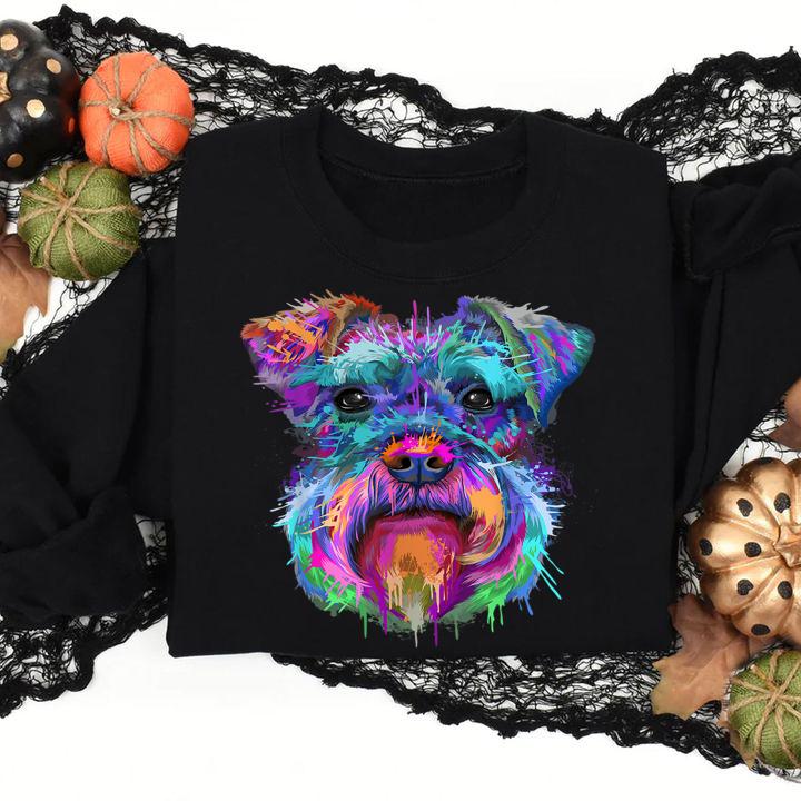 Hot Colorful Schnauzer t-shirt