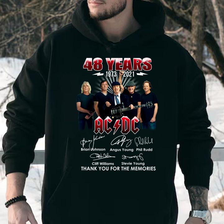 48 Years 1973 2021 ACDC Thank You For The Memories ACDC Band Signature t-shirt