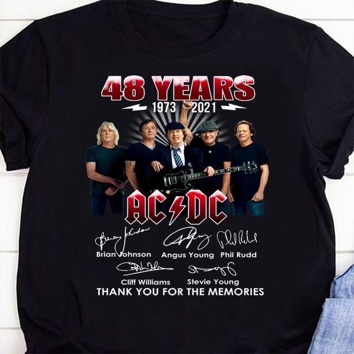 48 Years 1973 2021 ACDC Thank You For The Memories ACDC Band Signature t-shirt 35 Trending fashion news