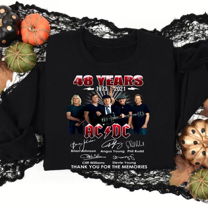 48 Years 1973 2021 ACDC Thank You For The Memories ACDC Band Signature t-shirt