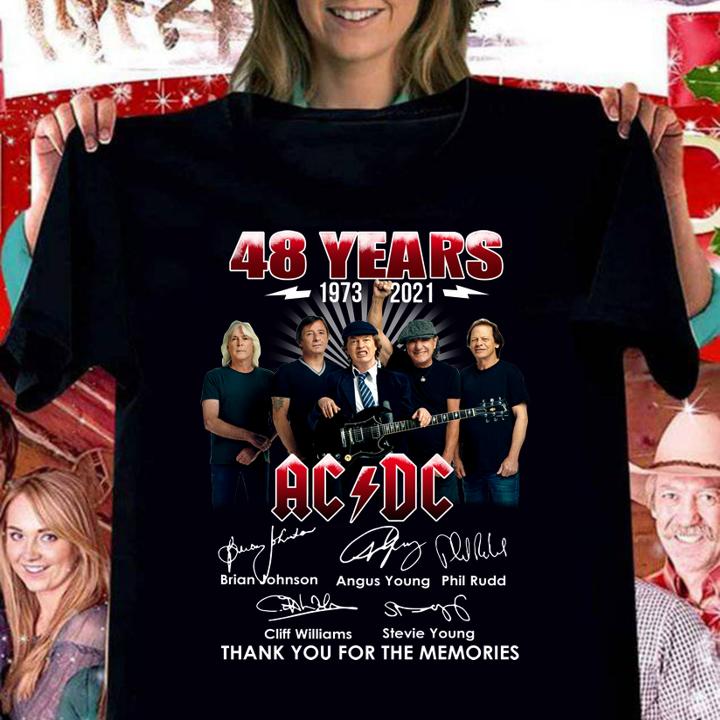 48 Years 1973 2021 ACDC Thank You For The Memories ACDC Band Signature t-shirt