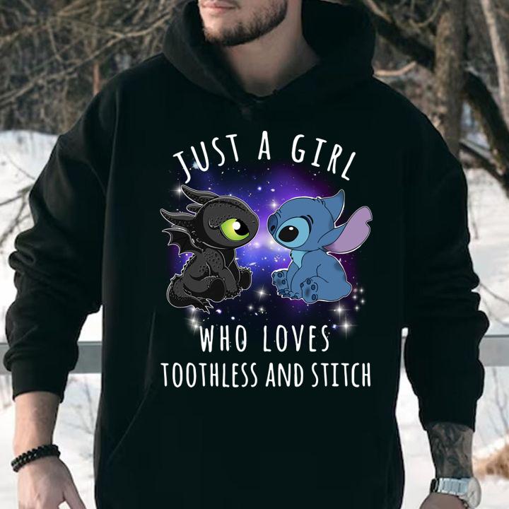 Just a girl who loves Toothless and Stitch t-shirt