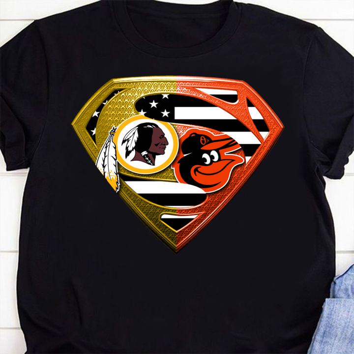Pretty Superman Washington Redskins and Baltimore Orioles t-shirt 43 Trending fashion news