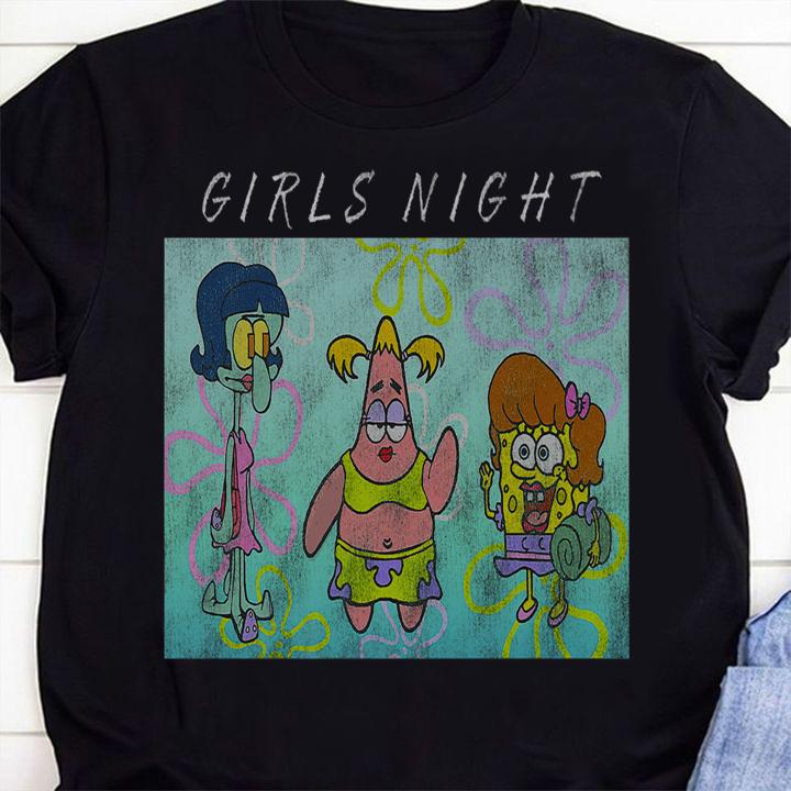 SpongeBob SquarePants Patrick Squidward Girls Night t-shirt 1 Clothing, Trending fashion news