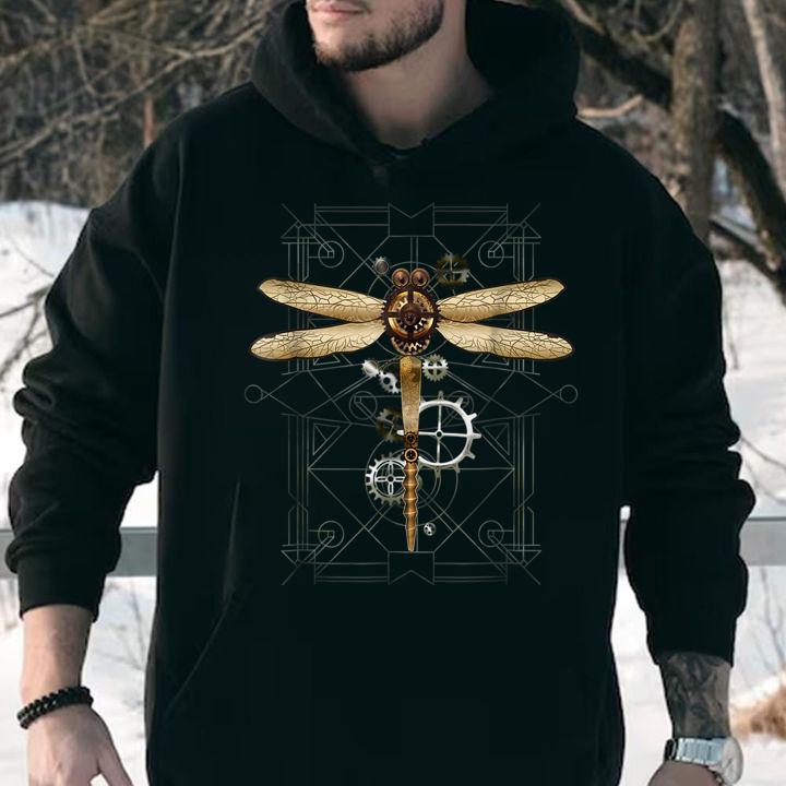 Steampunk Dragonfly Vintage Gears Goth t-shirt