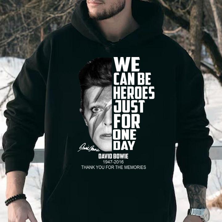David Bowie 1947-2016 we can be heroes just for one day t-shirt
