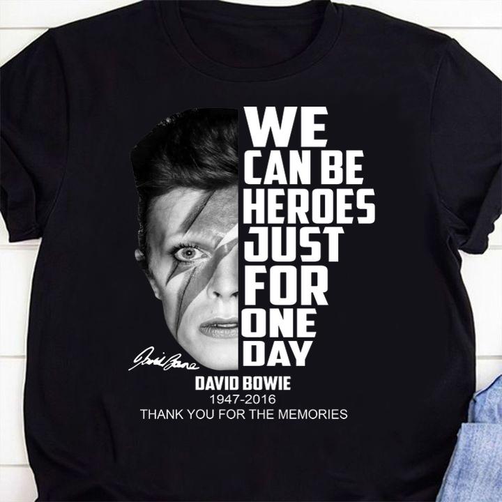 David Bowie 1947-2016 we can be heroes just for one day t-shirt 28 Trending fashion news