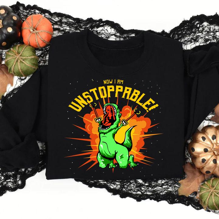 Hot Now I Am Unstoppable T-Rex Dinosaur Claws t-shirt