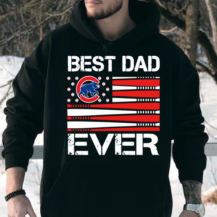 Chicago Cubs Best Dad Ever American Flag Happy Fathers Day t-shirt